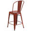 Commercial Grade Distressed Metal Indoor-Outdoor Counter Height Stool with Back-1728823598-1728823569