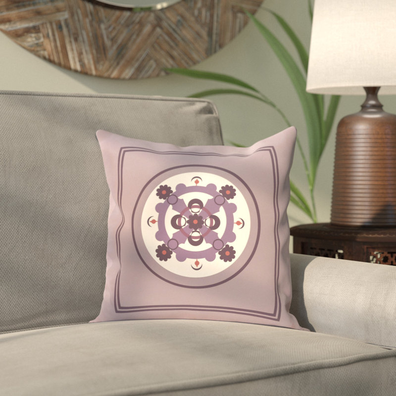 Housse et insert de coussin carré marocain, H 20 po x l 20 po, Mauve / Mauve