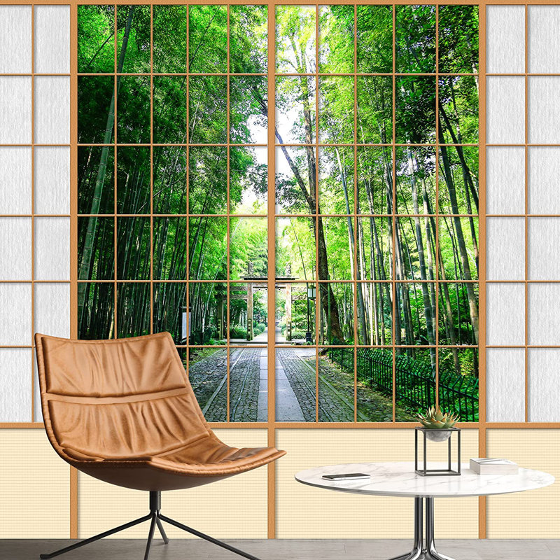 Japanese Scenery Peel & Stick Floral Border, 66" L x 96" W
