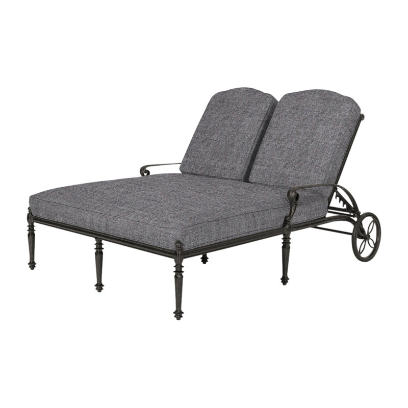 Grand Terrace Outdoor Chaise Lounge, Cast Slate Sunbrella® Plainweave, Desert Bronze
