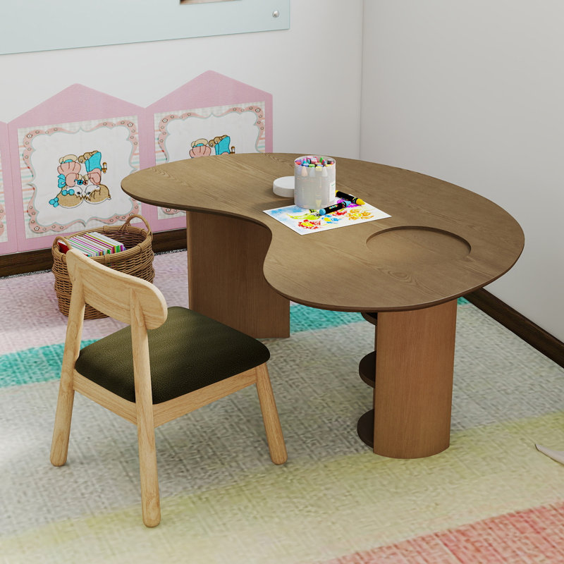 Ensemble de table et de chaises pour enfants, 2 pièces, 2, Bleu / Vert