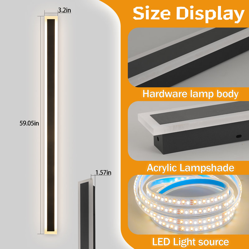 Modern Outdoor Wall Sconce LED Dimmable Outdoor Wall Lights IP65 Waterproof Outdoor Sconces Wall Lighting for Porch Garage