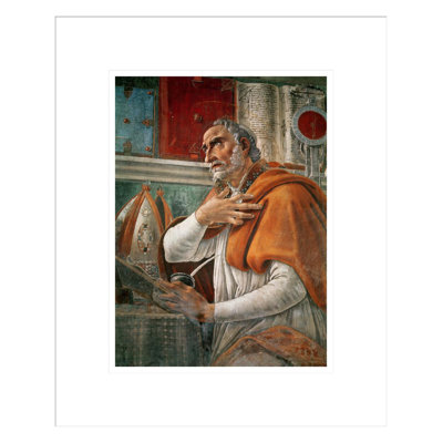 Saint-Augustin dans sa cellule par Sandro Botticelli - Estampe numérique encadrée