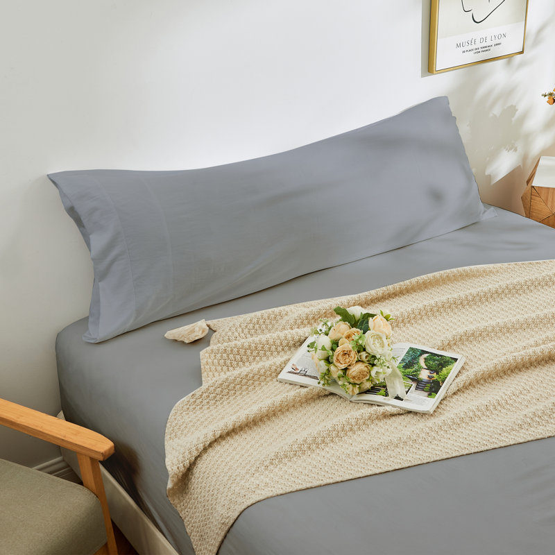 Soft Twill Microfiber Fabric Pillowcases Set, Gray