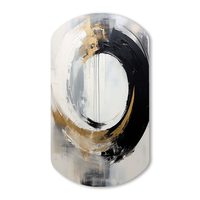 Leyland - Peinture abstraite en forme de cylindre, art mural métallique asymétrique, H 31 po x l 19 po