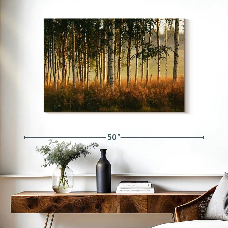 Forêt de bouleaux Harnek Grassy, H 26 po x l 39 po