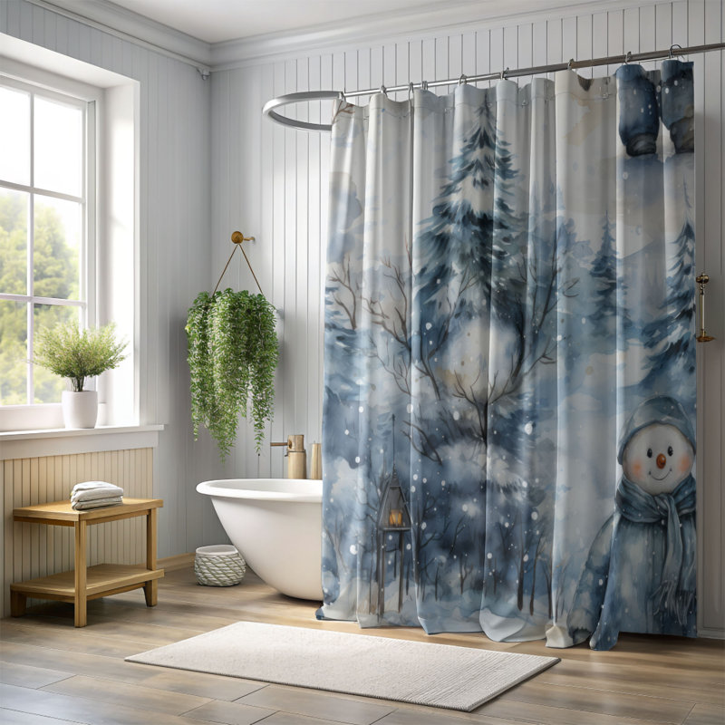 Rideau de douche Wintry, H 74 po x l 71 po