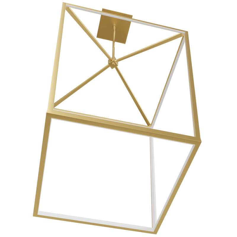 Lollar 1 - Light LED Pendant, 27" H x 17" W x 17" D, Gold