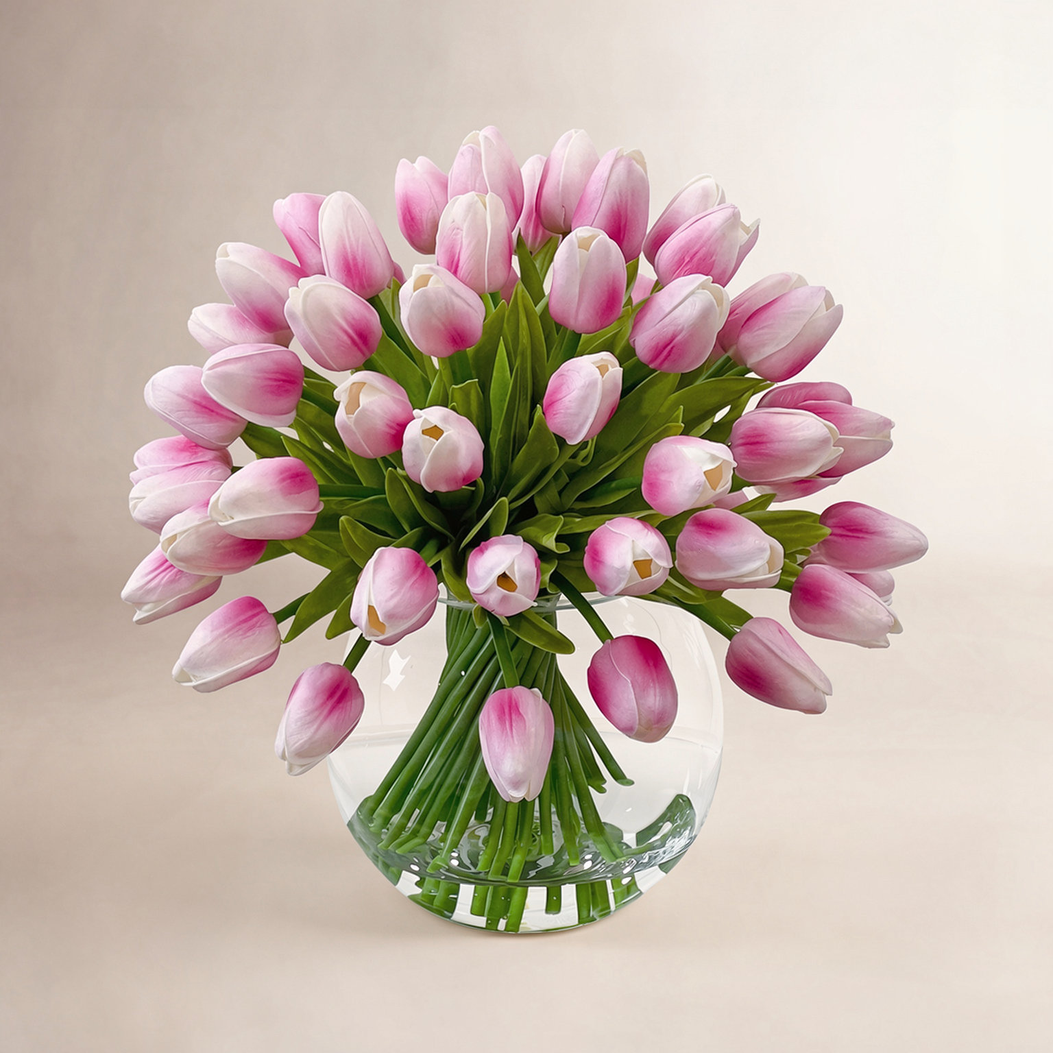 Tulip Floral Arrangement, Pink Ombre White