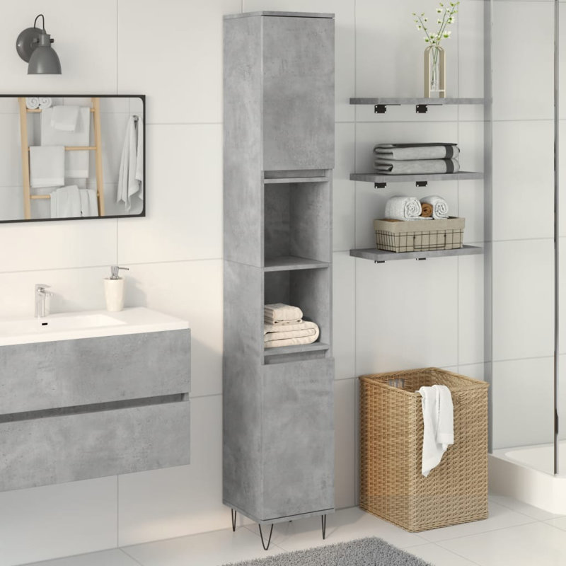 Brieonna Bathroom Cabinet, Concrete grey