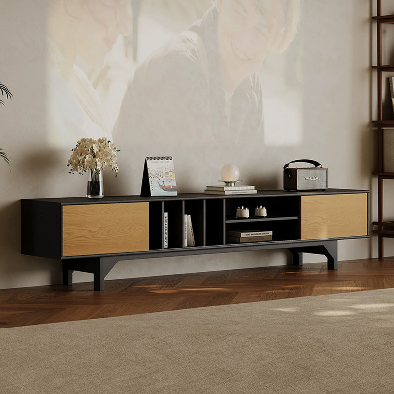 Modern Black Manufactured Wood TV Stands