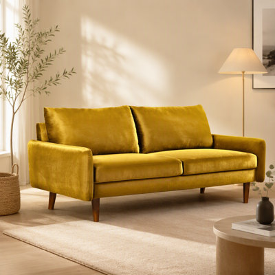 Modern Sofa with Tapered Wooden Legs
