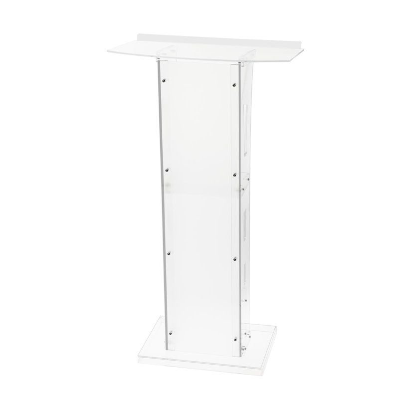 Acrylique Podium - 45 po de hauteur, support en acrylique transparent avec tablette de rangement, grande surface de lecture, pupitre pour les églises, les conférences, les discours, les mariages, la salle de classe