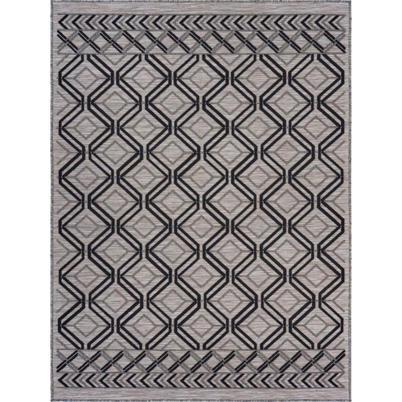 Hanah Modern Geometric High-Low Pile Indoor/Outdoor Durable Performance Area Rug, Rectangle 5' x 7'