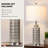 Javell Ceramic Grey Drum Shade USB Charging Port AC Outlet Touch Switch
