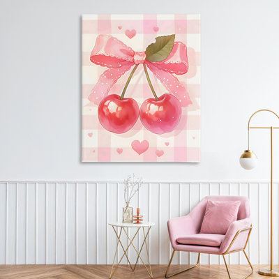 Cerises sur toile vichy rose, design par Creative Studio