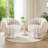 Upholstered Swivel Accent Chair Barrel Chair With Pillow (Set of 2)-1200575259