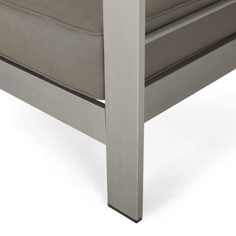 Chaise de patio avec coussins Ace, Toile taupe