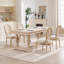 Ensemble de 2 chaises de salle à manger French Country, chaises rembourrées avec dossier rond en rotin naturel, techniques de tréfilage et de sculpture, démontables, pour le salon, la cuisine, beige