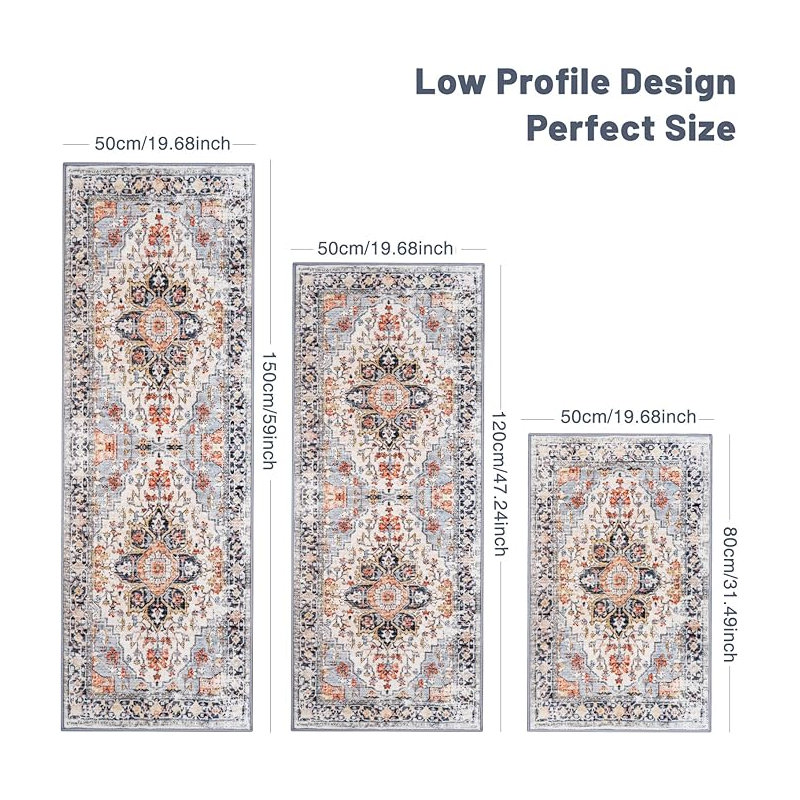 Ensemble de 3 tapis de cuisine Bohemian