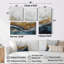 «Grey Gold Modern Abstract Contemporary II», art mural abstrait en marbre 4 pièces-15780362-15780363