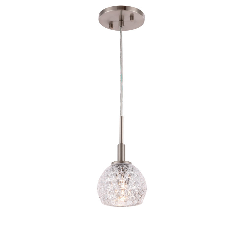Luminaire suspendu sphère 1 lumière Herr, Mercure, Nickel, Halogène