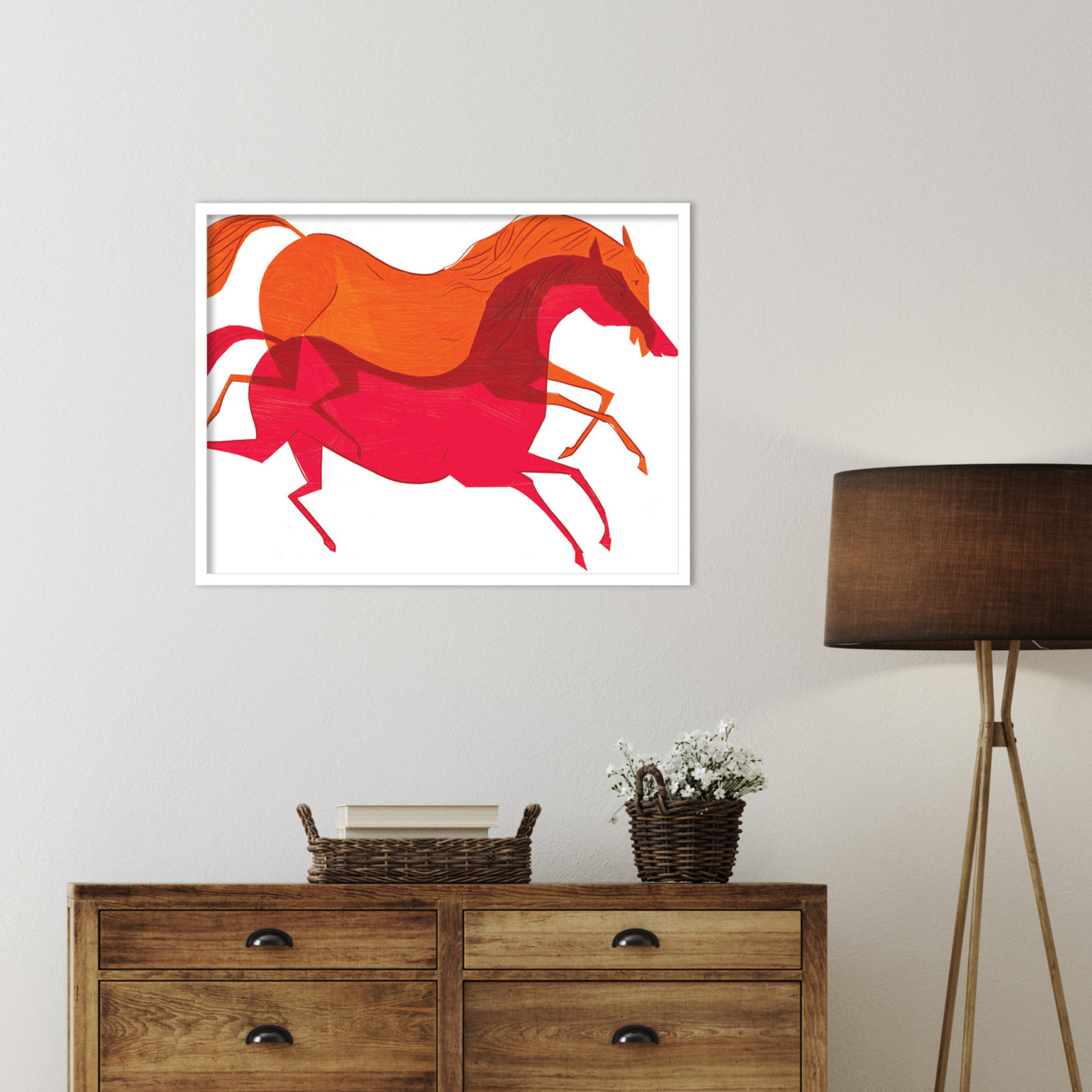 Horses Print by Richard A. Allen, White, 26" H x 33" W