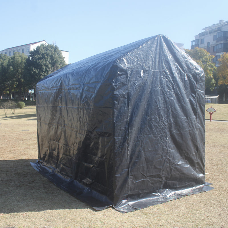 Remise de rangement portative en métal, H 99,96 po x l 144 po x P 74,40 po
