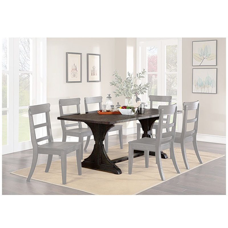 Turnour Solid Wood Dining Table, Antique Black