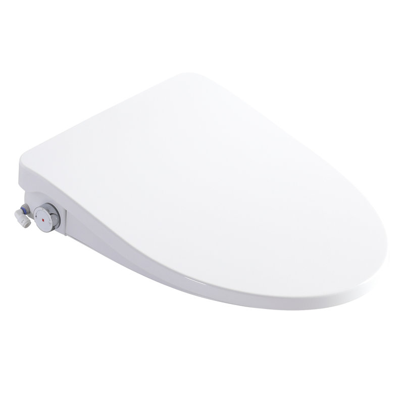 Bidet Toilet Seat With Side Control Knob - Adjustable Heated Seat, Rear And Female Wash Nozzles, Water Temperature Adjustment, Night , Modern Style For Bathroom Arrangement In