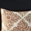 Courtepointe 6 pièces avec coussins décoratifs très grand / très grand - motif de feuille, réversible, mélange de coton, imprimé taupe réversible, froissé-116011294-116011296