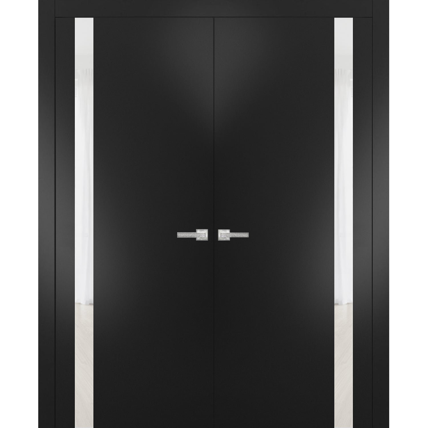 SARTODOORS Planum Frosted Glass Panelled Wood French Doors Wayfair Canada