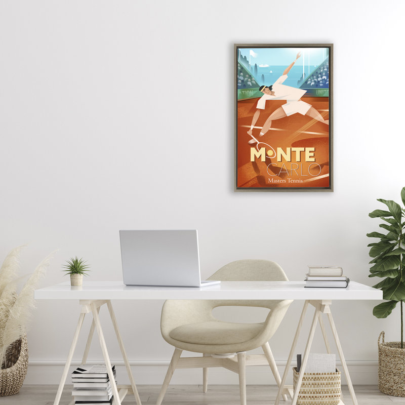 Cadre flottant de tennis Monte Carlo Master, design par Martin Wickstrom, H 25 po x l 17 po, Cadre flottant orme Montalcino