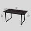 Table de salle à manger noire 59 po avec plateau et pieds en métal, style industriel moderne, table de maison et de cuisine, plateau de table épais de 1,5 po, pour 4 à 6-22553443