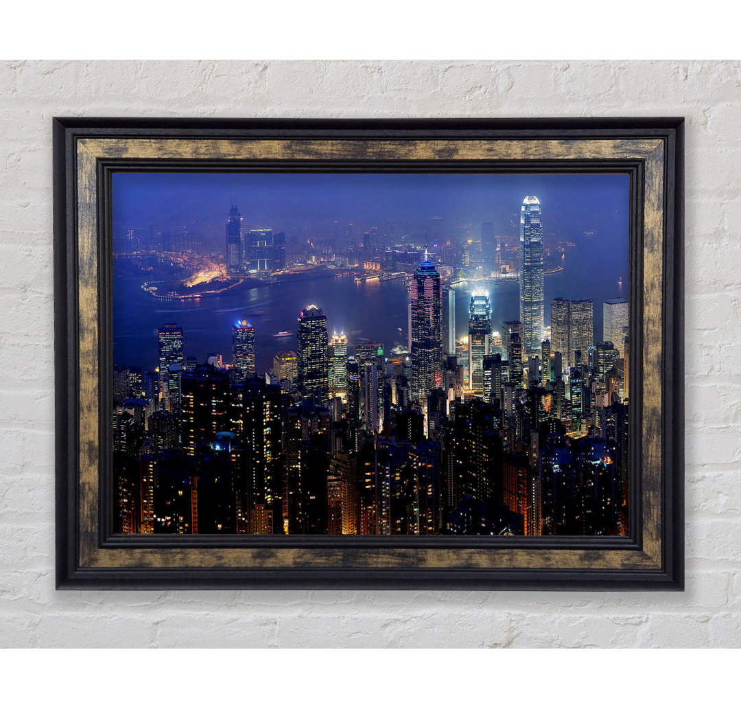 Hong Kong Harbour Night Mist - Druck