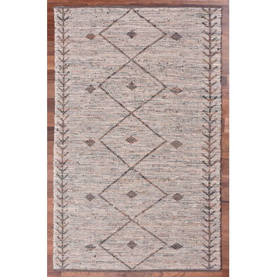 Tapis beige/gris fait main Brunell