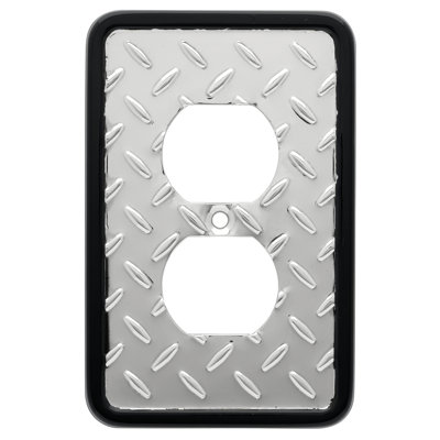 Diamond Plate 1-Gang Duplex Outlet Wall Plate