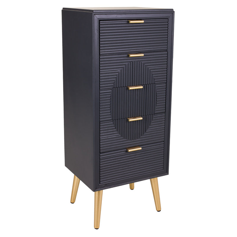 Schick 5 Drawer Bedside Table