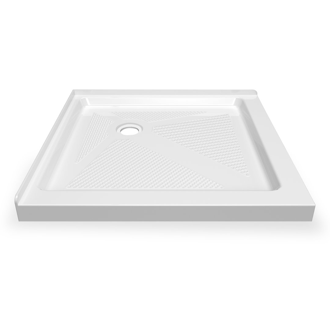 36'' W 36'' D Square Double Threshold White Shower Base CKB