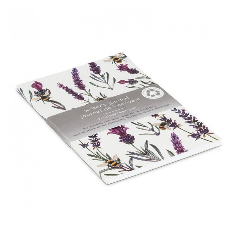 Lavender Plants And Bees Lined Notebook
