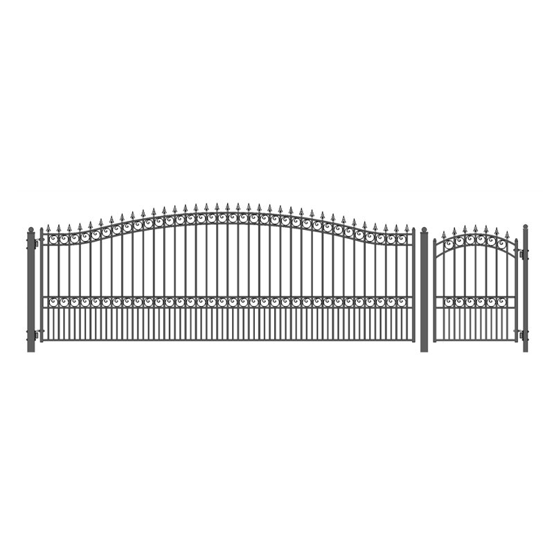 Barrière de portail simple en acier 6 pi. H London, H 72 po x l 264 po