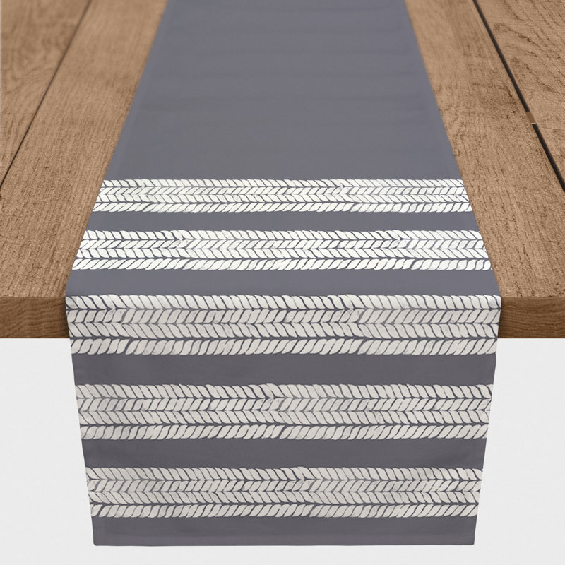 Chemin de table Lashbrook, 90 po x 16 po, Gris foncé