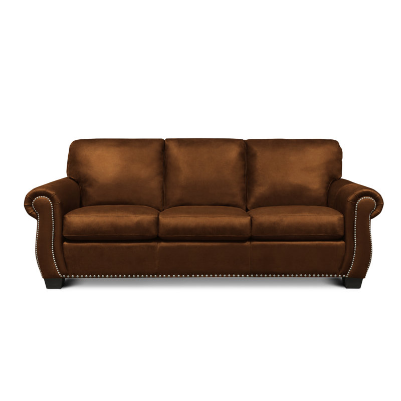 Rafael Upholstered 93'' Sofa, Mushroom (La Royale), Honey