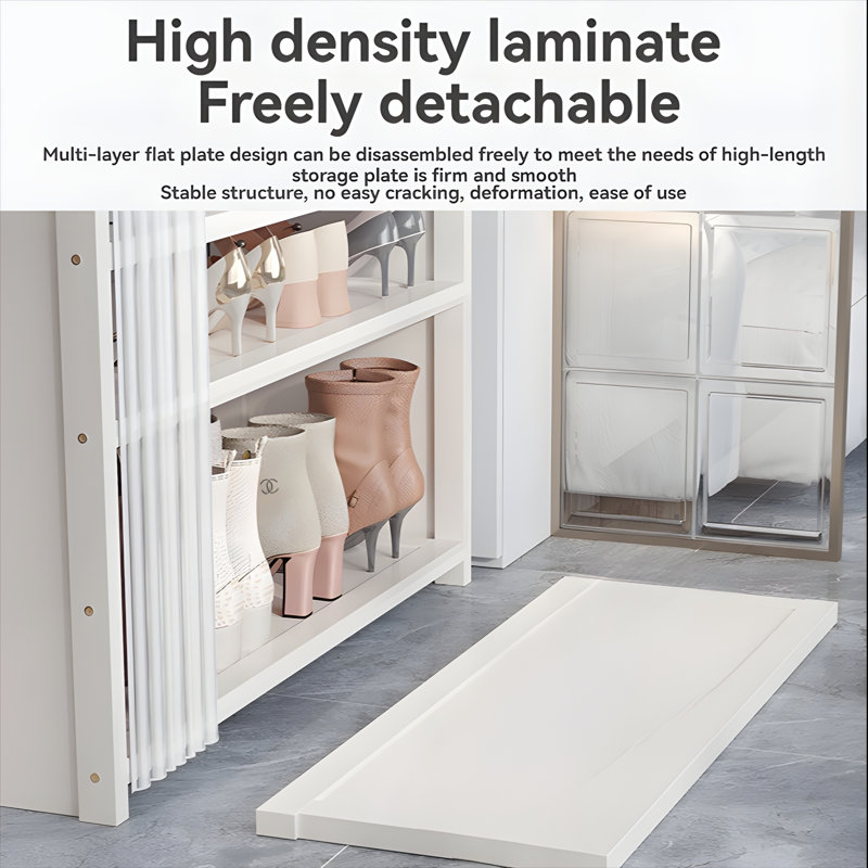 No Need To Install Dust-Proof Cloth Curtain Shoe Rack - Foldable Multi-Layer Shoe Cabinet, Household Storage Artifact, Space Saving Storage Rack