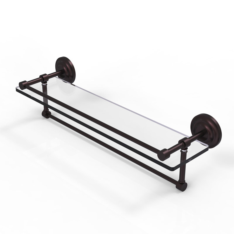 Leamore Bracket Shelf with Towel Bar, Antique Bronze