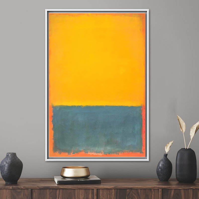 Mark Rothko Inspired Abstract Canvas Art for Contemporary Wall Decor, Framed Print without Mat, 30 cm H x 20 cm W, White