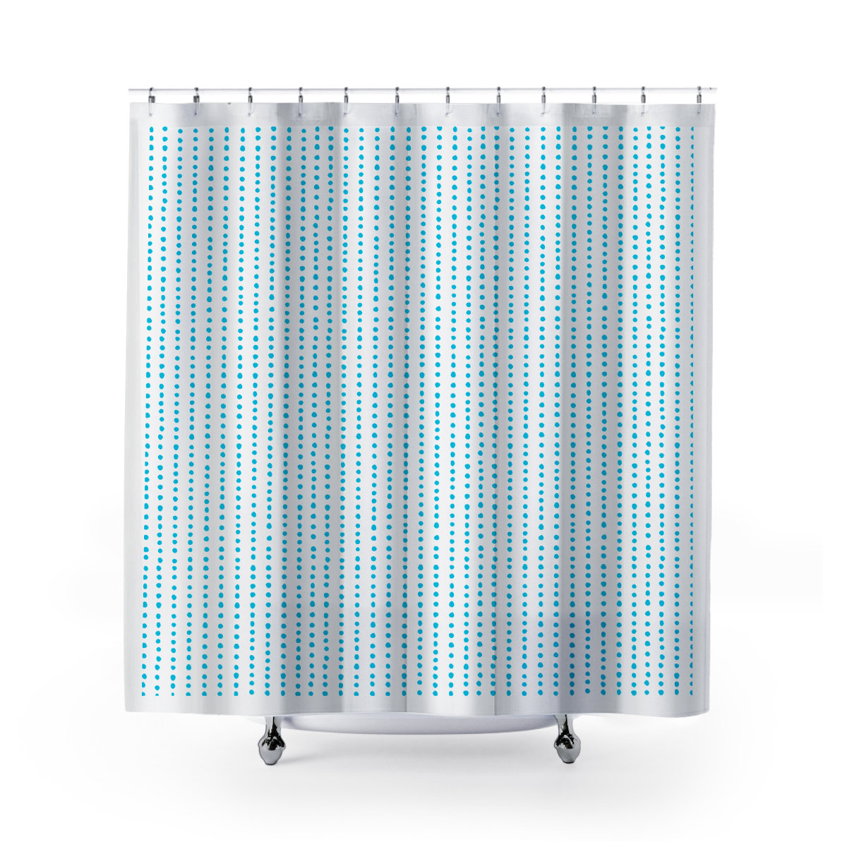 Thora Dots Mid-Century Shower Curtain, Turquoise