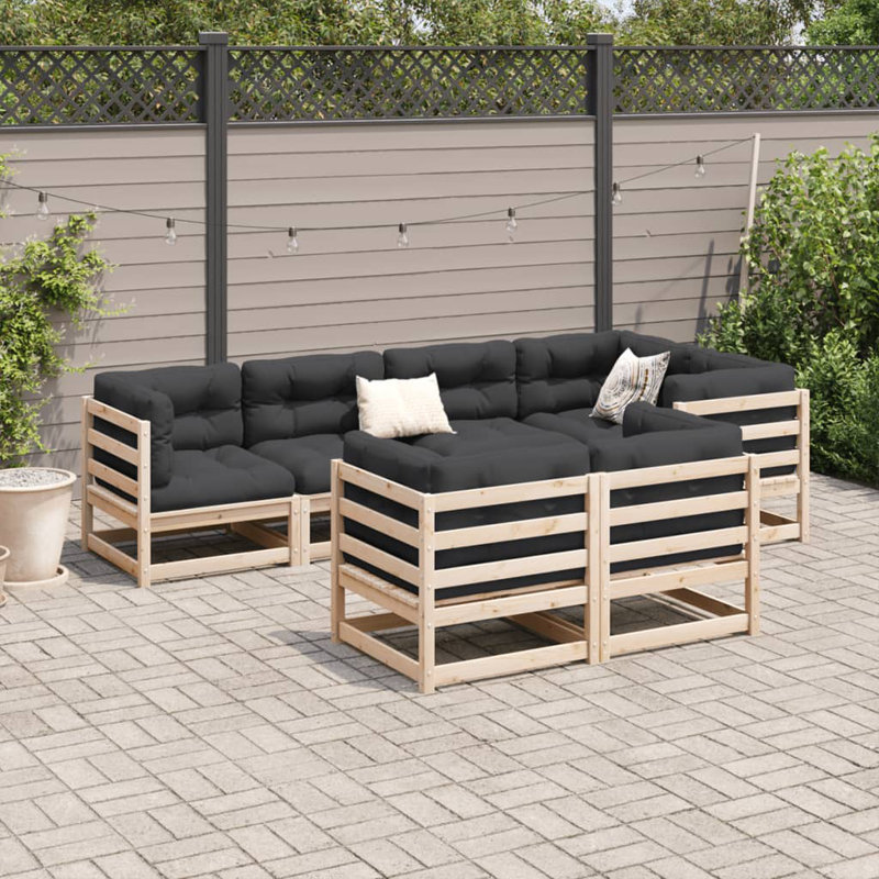Kalossi 70cm Wide L-Shaped Patio Sofa, Black, Natural