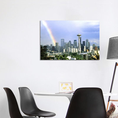 Rainbow Seattle WA - Wrapped Canvas Print