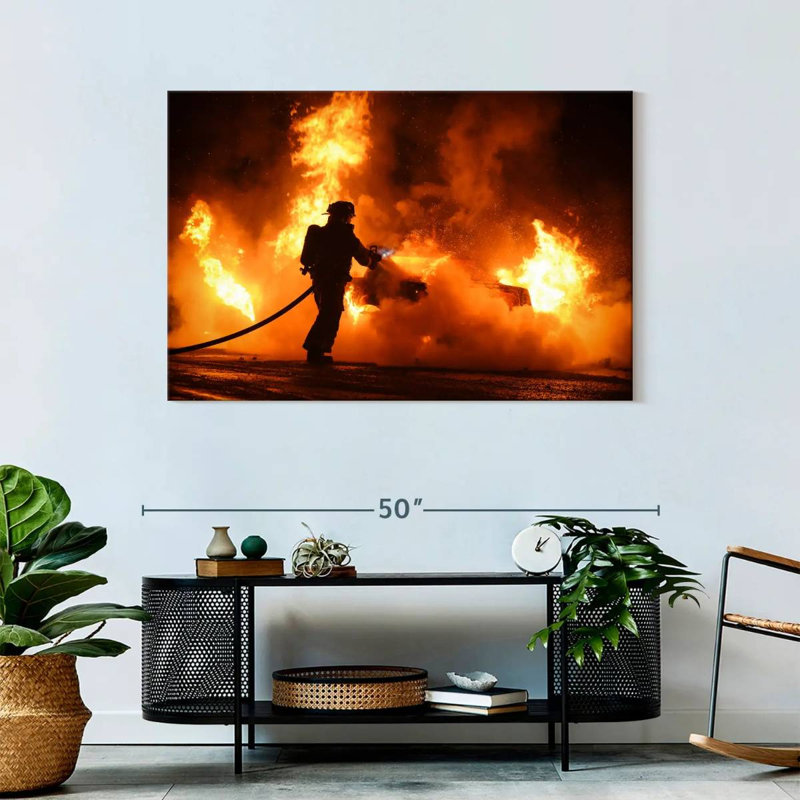 Lelar Fireman, 30" H x 45" W